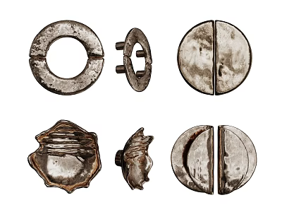 Vintage Metal Handles With Different Shapes For Furniture Cabinet Use 3d model