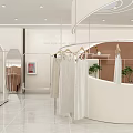 Modern Clothing Store Exterior With Glass Doors Window Mannequins And Fashion Displays