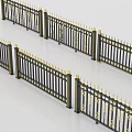 Black Wrought Iron Railings With Gold Accents And Spiked Ornate Design