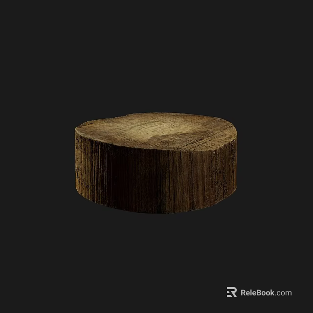Natural Wooden Kitchen Cutting Board With Round Shape And Smooth Surface 3d model