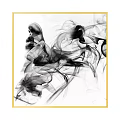 Hand Drawn Female Figure Portrait Sketch With Palm Tree And Succulent Art
