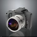 Professional Digital Camera With Large Lens And Sleek Gray Body Design
