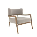 Modern Accent Chair With Beige Linen Upholstery Solid Oak Frame And Minimalist Design