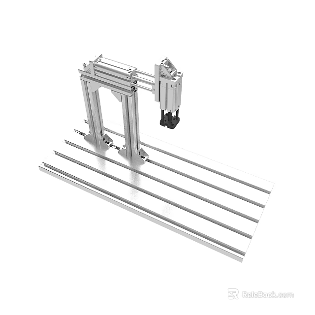 Industrial Mechanical Gantry Equipment With Linear Guide Rails And Movable Arm 3d model 