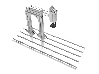 Industrial Mechanical Gantry Equipment With Linear Guide Rails And Movable Arm 3d model