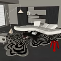 Modern minimalist sofa coffee table combination 3d model