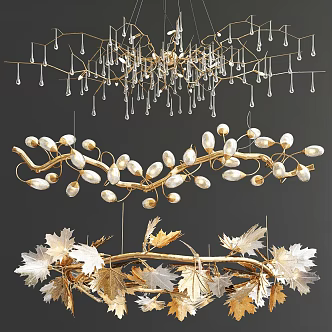 Modern chandelier branch art chandelier combination 3d model