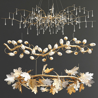 Modern chandelier branch art chandelier combination 3d model