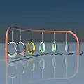 Outdoor Playground Equipment With Arched Frame And Colorful Hanging Rings
