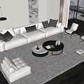 Modern Sofa Coffee Table Combination Sofa Combination 3d model