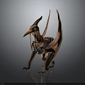 Fantasy Rider And Winged Mythical Creature Mount With Saddle Equipment