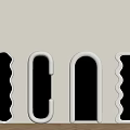 Full-length mirror Cream style mirror 3d model