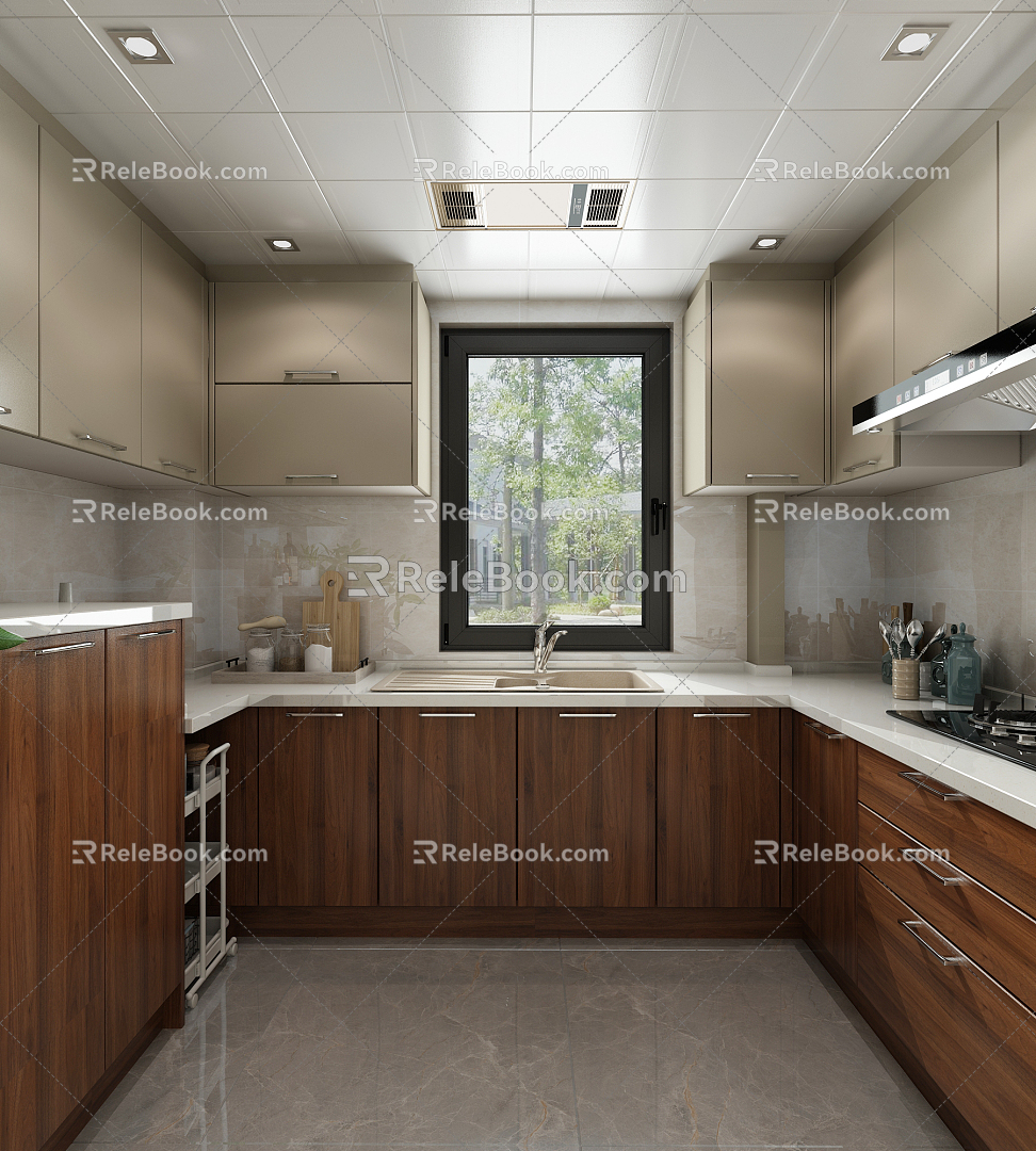 Modern Kitchen Kitchen Cabinets 3d model