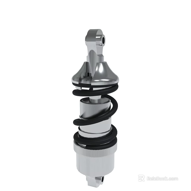 Shock Absorber With Coil Spring And Metal Piston Rod Structure 3d model 