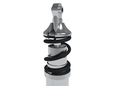 Shock Absorber With Coil Spring And Metal Piston Rod Structure 3d model
