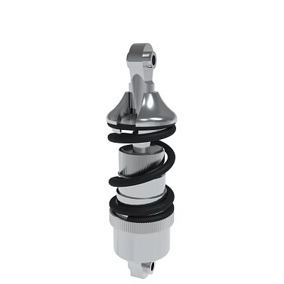 Shock Absorber With Coil Spring And Metal Piston Rod Structure 3d model