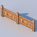 Railing Guardrail Fence 3d model