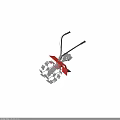Red And Black Handheld Garden Tiller With Metal Tines For Soil Cultivation