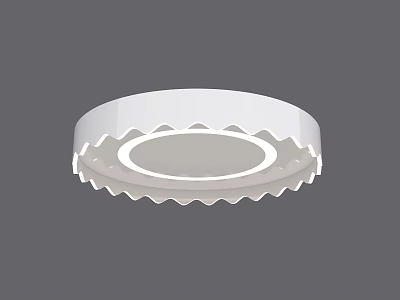 Modern White Round LED Ceiling Light With Serrated Edge Design 3d model