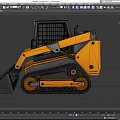 Yellow Tracked Skid Steer Loader With Front Bucket And Safety Cab Design