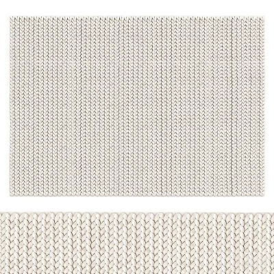 Square Beige Woven Rug With Knitted Texture For Living Room Home Decor 3d model