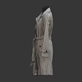 Stylish Light Gray Double Breasted Trench Coat With Waist Belt And Long Length