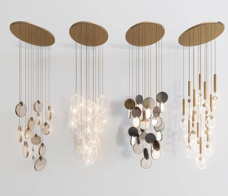 Light Luxury Chandelier Metal Chandelier 3d model