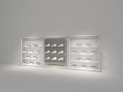 Modern White Shoe Cabinet With Multiple Shelves For Shoe Storage 3d model