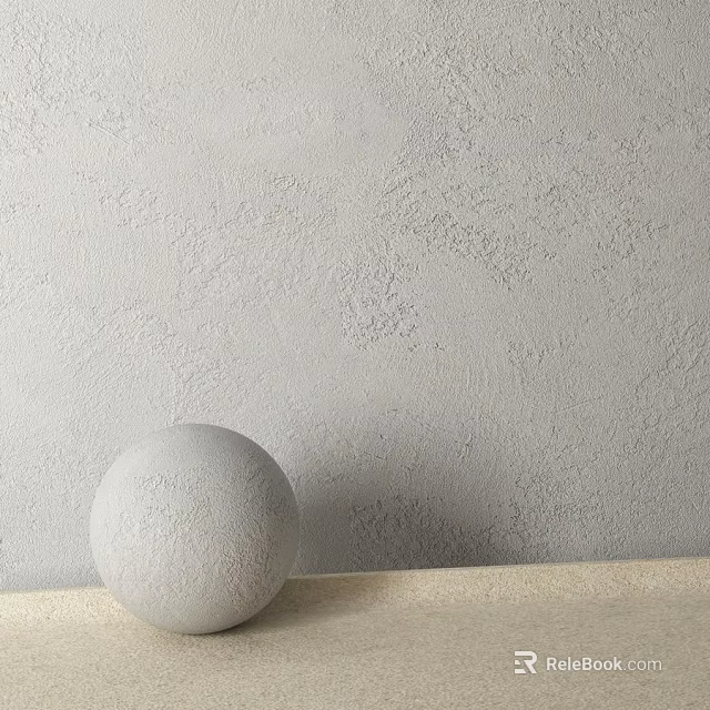 Textured Gray Wall Component With White Spherical Object On Light Surface 3d model 