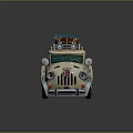 Vintage Modified Car with 1924 Number Green Pipes Brown Box Round Headlights and Hook