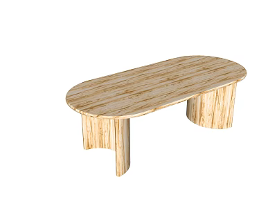 Log Dining Table Solid Wood Dining Table 3d model