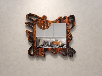 Vintage Decorative Mirror Special-shaped Bedroom Makeup Mirror Dressing Mirror Hanging Mirror Wall Decoration Art Decorative Mirror 3d model