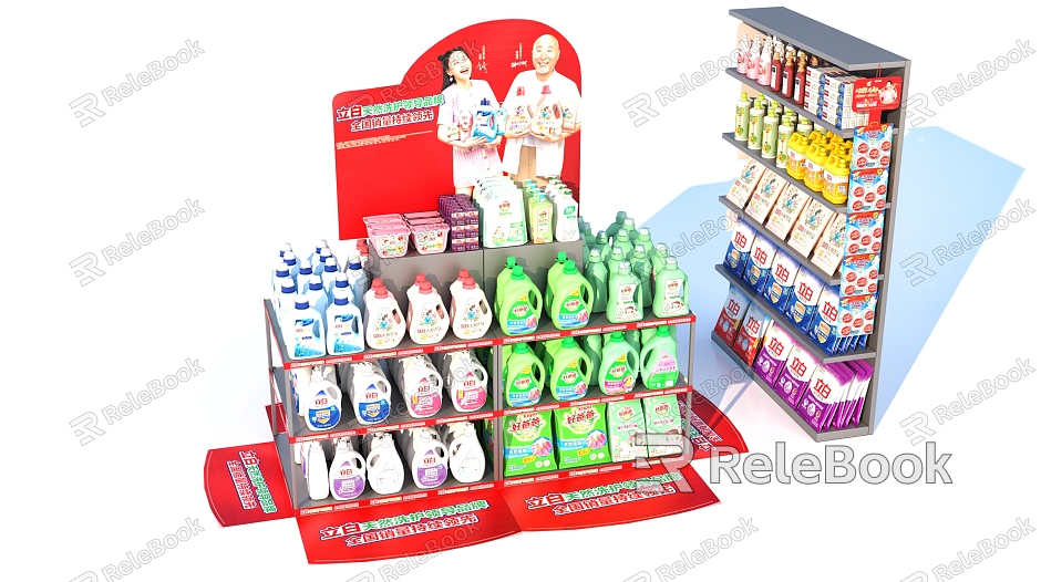 Washing powder laundry detergent shelf advertising rack supermarket goods model