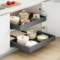 Kitchen pull-out storage rack 3d model