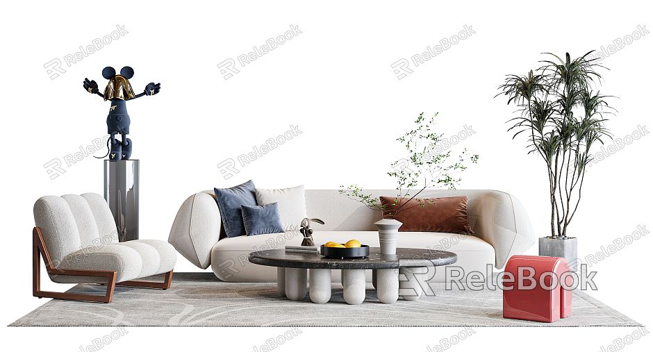 Modern sofa coffee table combination model