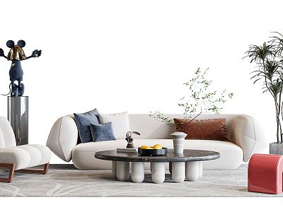 Modern sofa coffee table combination model