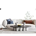 Modern sofa coffee table combination 3d model