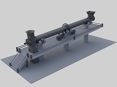 cement plant kiln 3d model