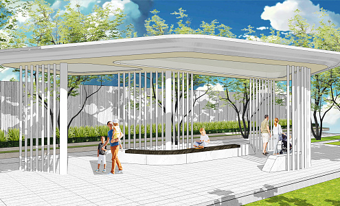 Modern gallery demonstration area Special-shaped landscape gallery house landscape pavilion 3d model