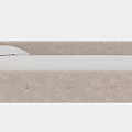 Beige Upholstered Double Bed with Headboard Footboard Underbed Drawers and White Mattress