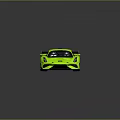 Green High Performance Sports Car With Sleek Design Rear Wing And Sporty Wheels