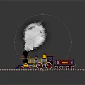 Electric Toy Vintage Steam Train with Smoking Chimney on Railway Track