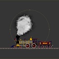 Retro Toy Train Toy 3d model