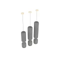 Modern Textured Linen Pendant Lights With Curved Cylindrical Design For Interior Spaces
