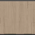 Modern Wooden Accent Wall With Geometric Panel Design And Integrated Lighting Features 3d model