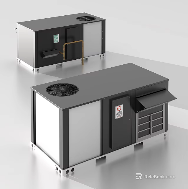Industrial Equipment With Metal Enclosure Ventilation System And Control Panel 3d model 