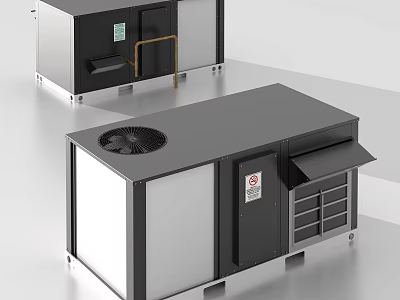 Industrial Equipment With Metal Enclosure Ventilation System And Control Panel 3d model