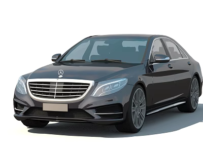 Black Mercedes Benz Luxury Sedan With Sleek Design Front Grille And Headlights 3d model
