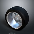 High Performance Car Tire With Silver Alloy Wheel Rim And Tread Design