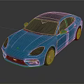 Blue Sports Car With Sleek Modern Body Black Roof And Shiny Alloy Wheels